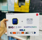 I20 Ultra Max suit Smart Watch 10 in 1 box 2.3inch large screen with 7 strips smartwatch With Airpords2 (random color)