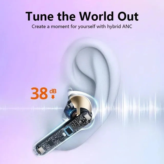 Air 39 TWS Wireless Earbuds: The Trendy Bluetooth 5.3 Gaming Headset with Transparent Charging Case (random colour)