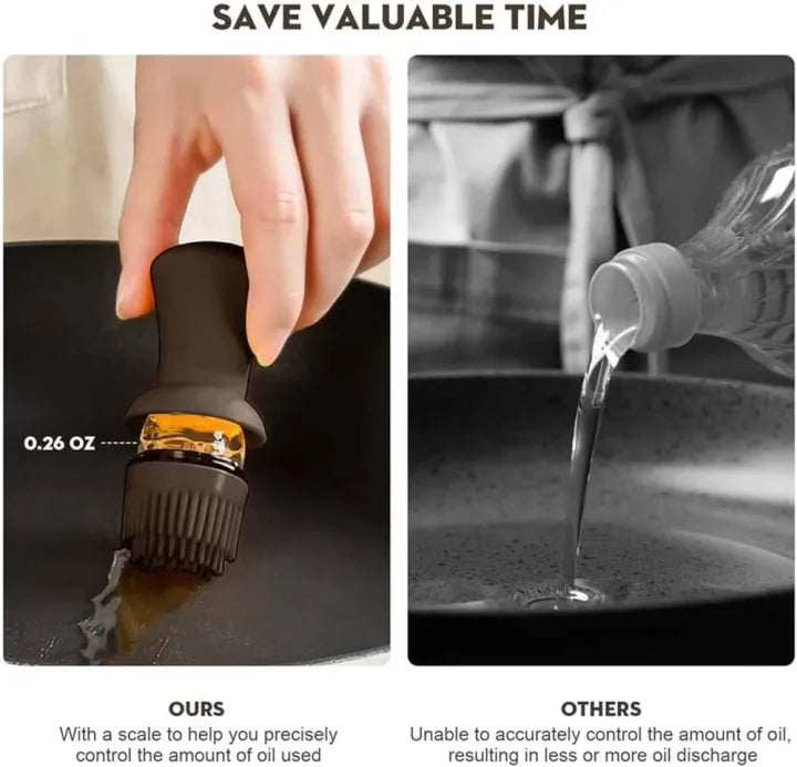 3 in 1 Oil Dispenser Bottle for Kitchen with Brush Glass Spray Bottle 550ml