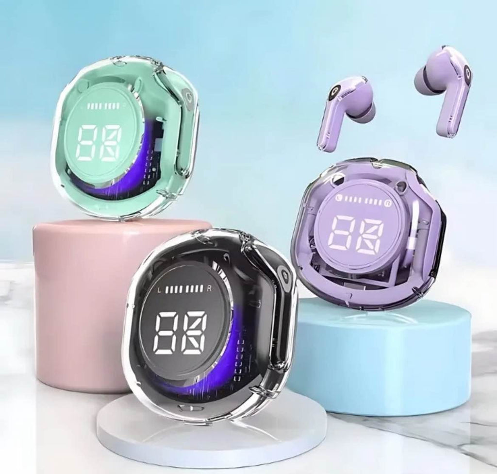 Air 39 TWS Wireless Earbuds: The Trendy Bluetooth 5.3 Gaming Headset with Transparent Charging Case (random colour)